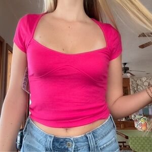 uo hot pink tee